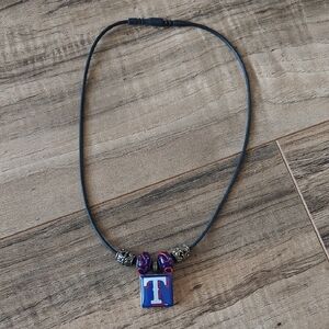 EUC Texas Rangers Tile Pendant Necklace